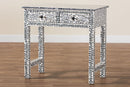 Garold Coastal Black and White 2-Drawer Console Table Baxton