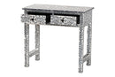 Garold Coastal Black and White 2-Drawer Console Table Baxton