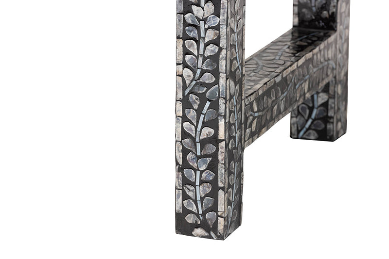 Jules Coastal Black and White 3-Drawer Console Table Baxton