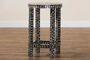 Jules Coastal Black and White Mother of Pearl Capiz Shell End Table Baxton