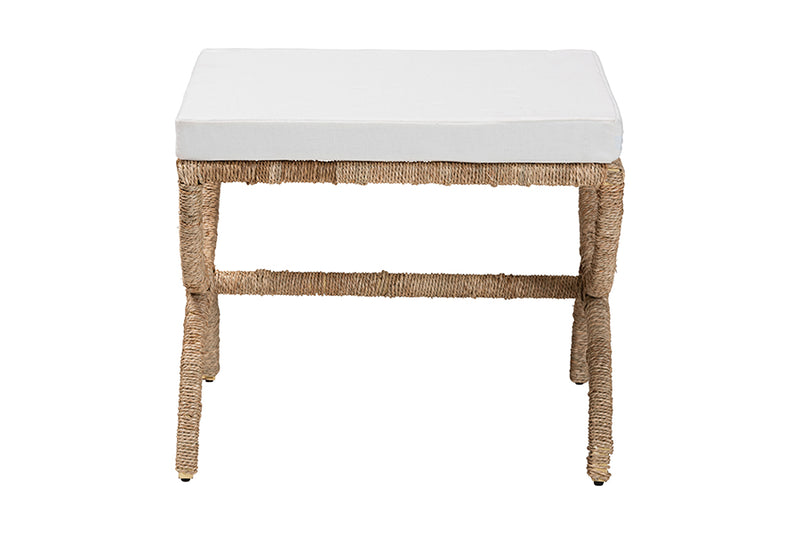 Iora Japandi Natural Seagrass Ottoman