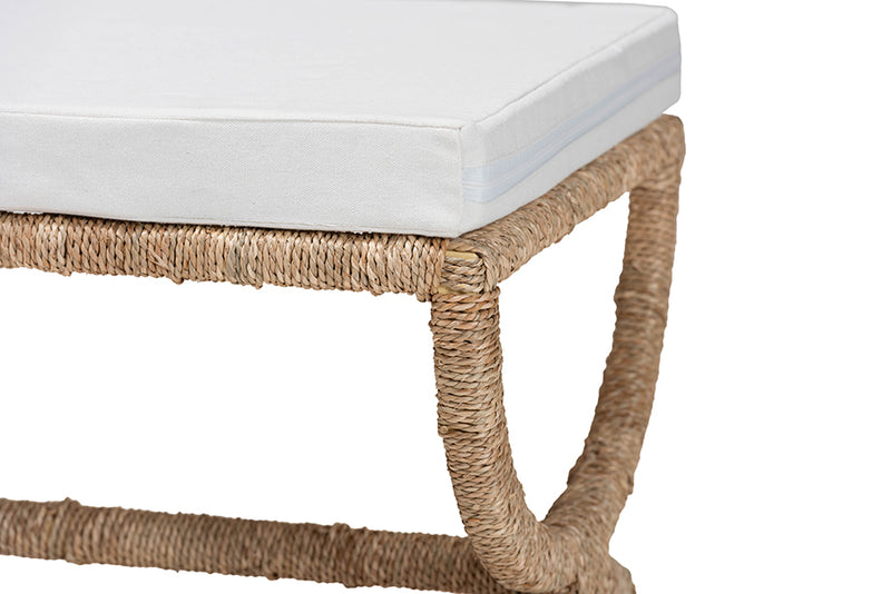 Iora Japandi Natural Seagrass Ottoman