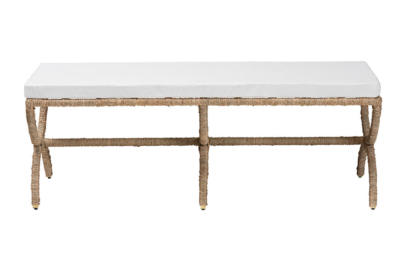 Iora Japandi Natural Seagrass Accent Bench