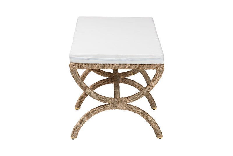 Iora Japandi Natural Seagrass Accent Bench