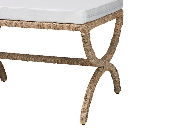 Iora Japandi Natural Seagrass Accent Bench