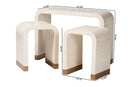 Christa Coastal Beige and White 3-Piece Accent Table Set Baxton