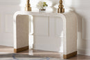 Christa Coastal Beige and White Console Table Baxton