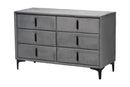 Jaspen Modern Slate Gray Velvet Queen 4Pc Bedroom Set Baxton