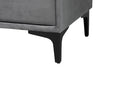 Jaspen Modern Slate Gray Velvet Queen 4Pc Bedroom Set Baxton