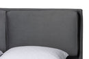 Jaspen Modern Slate Gray Velvet Queen Platform Bed Baxton