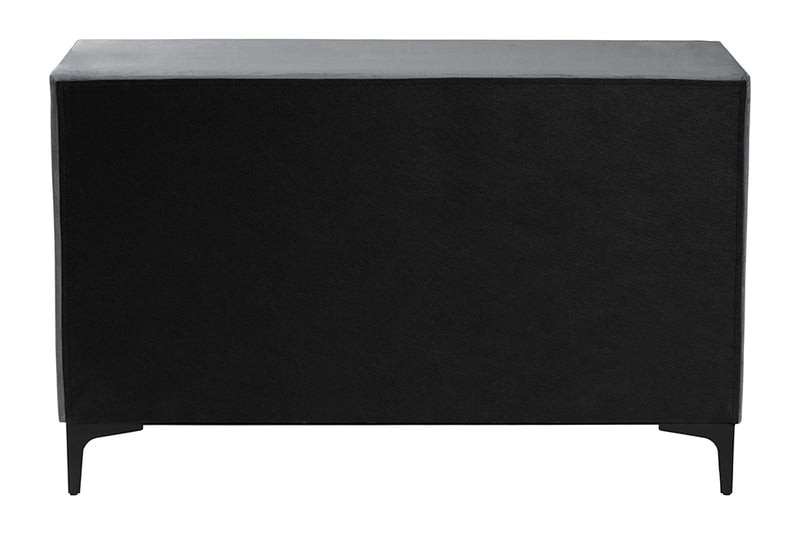 Jaspen Modern Slate Gray Velvet 6-Drawer Dresser