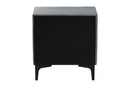 Jaspen Modern Slate Gray Velvet 2-Drawer Nightstand Baxton