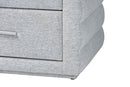 Cadencia Modern Light Gray Channel-Tufted Fabric King Size 4Pc Bedroom Set Baxton