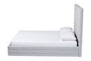 Cadencia Modern Light Gray Channel-Tufted Fabric Queen Platform Bed Baxton