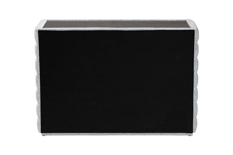 Cadencia Modern Light Gray Channel-Tufted Fabric 4-Drawer Dresser Baxton