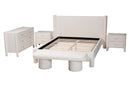 Lilly Modern White Teddy-Bear Fabric King Size 5-Piece Bedroom Set Baxton
