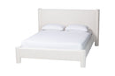 Lilly Modern White Teddy-Bear Fabric King Size 4Pc Bedroom Set Baxton