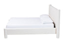 Lilly Modern White Teddy-Bear Fabric King Size Platform Bed Baxton