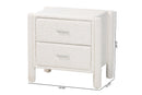 Lilly Modern White Teddy-Bear Fabric 2-Drawer Nightstand Baxton