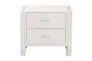 Lilly Modern White Teddy-Bear Fabric 2-Drawer Nightstand Baxton