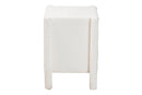 Lilly Modern White Teddy-Bear Fabric 2-Drawer Nightstand Baxton