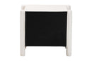 Lilly Modern White Teddy-Bear Fabric 2-Drawer Nightstand Baxton