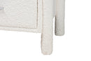 Lilly Modern White Teddy-Bear Fabric 2-Drawer Nightstand Baxton
