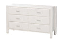 Lilly Modern White Teddy-Bear Fabric 6-Drawer Dresser Baxton