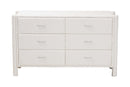 Lilly Modern White Teddy-Bear Fabric 6-Drawer Dresser Baxton