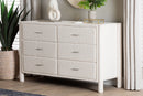 Lilly Modern White Teddy-Bear Fabric 6-Drawer Dresser Baxton