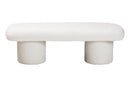 Lilly Modern White Teddy-Bear Fabric Accent Bench Baxton