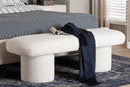 Lilly Modern White Teddy-Bear Fabric Accent Bench Baxton