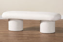 Lilly Modern White Teddy-Bear Fabric Accent Bench Baxton