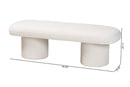 Lilly Modern White Teddy-Bear Fabric Accent Bench Baxton