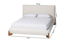 Clarisse Cream Boucle Queen Platform Bed Baxton