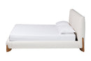 Clarisse Cream Boucle Queen Platform Bed Baxton