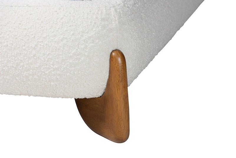 Clarisse Cream Boucle Queen Platform Bed Baxton