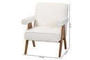 Hawthorn Japandi Cream Boucle and Walnut Brown Wood Accent Chair Baxton