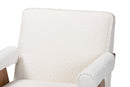 Hawthorn Japandi Cream Boucle and Walnut Brown Wood Accent Chair Baxton