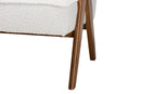 Hawthorn Japandi Cream Boucle and Walnut Brown Wood Accent Chair Baxton