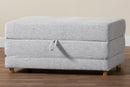 Lankston Modern Light Gray Fabric Convertible Sleeper Ottoman Baxton