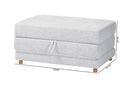 Lankston Modern Light Gray Fabric Convertible Sleeper Ottoman Baxton