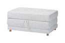Lankston Modern Light Gray Fabric Convertible Sleeper Ottoman Baxton