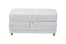 Lankston Modern Light Gray Fabric Convertible Sleeper Ottoman Baxton