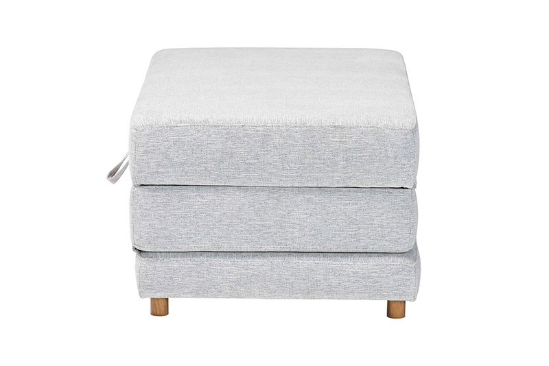 Lankston Modern Light Gray Fabric Convertible Sleeper Ottoman