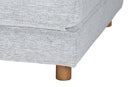 Lankston Modern Light Gray Fabric Convertible Sleeper Ottoman Baxton