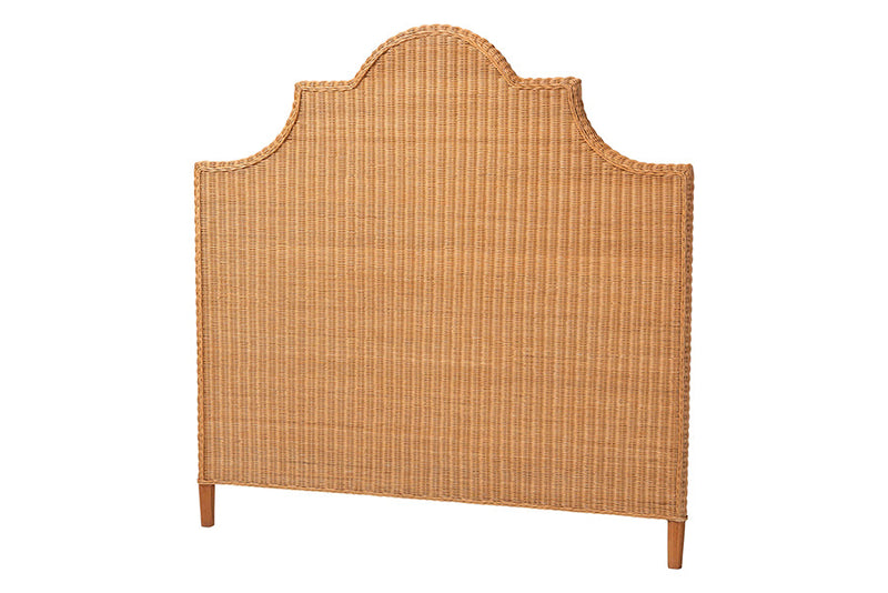 Alira Bohemian Light Honey Rattan Queen Size Standalone Headboard Baxton