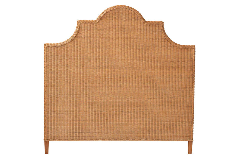 Alira Bohemian Light Honey Rattan Queen Size Standalone Headboard Baxton