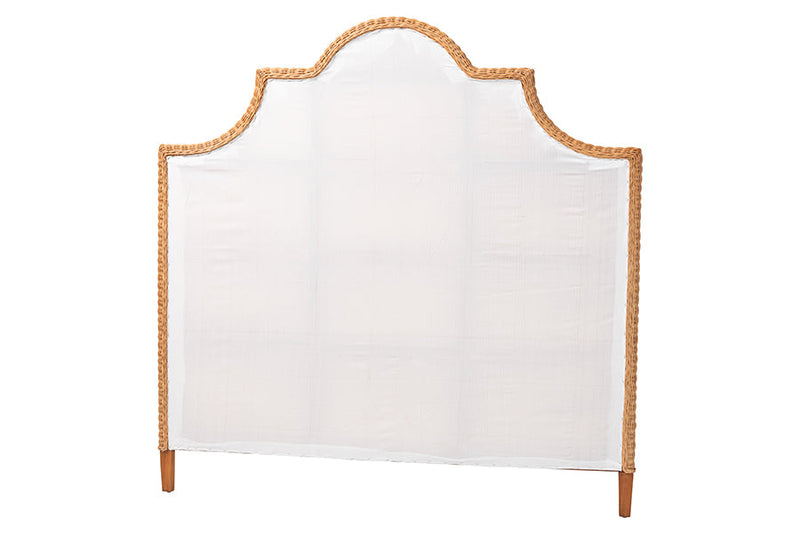 Alira Bohemian Light Honey Rattan Queen Size Standalone Headboard Baxton