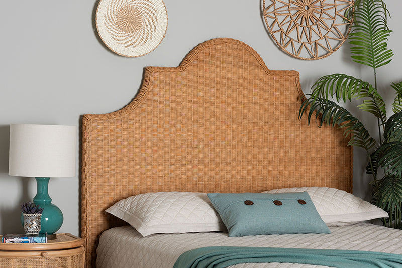 Alira Bohemian Light Honey Rattan Queen Size Standalone Headboard